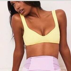 New! For Love & Lemons Yellow Gemma Lounge Bra 10078